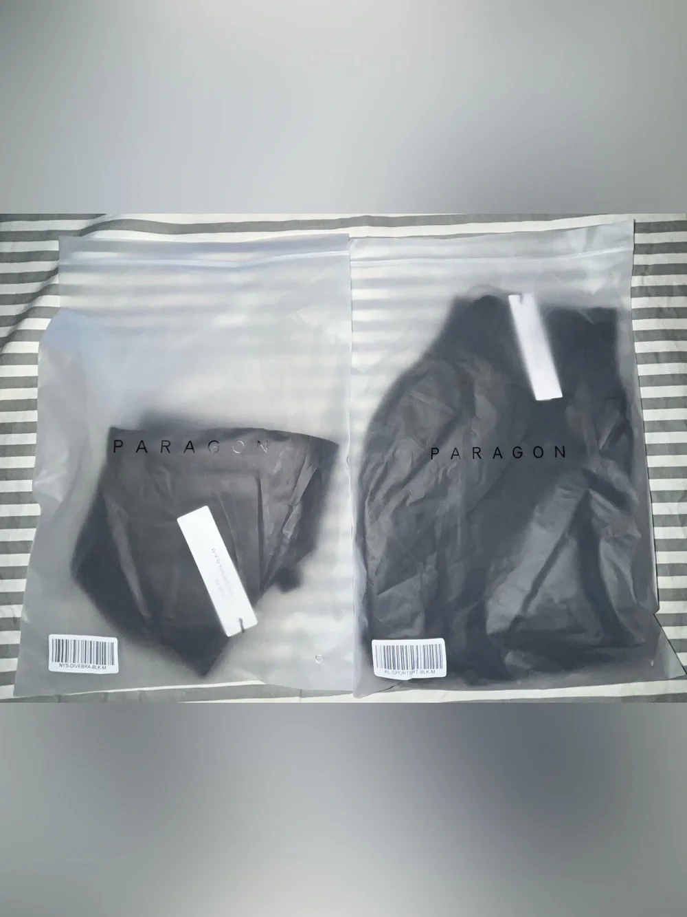Paragon Fitwear RecStretch Apex Sports Bra & AirLift Track Short in Black Size M
